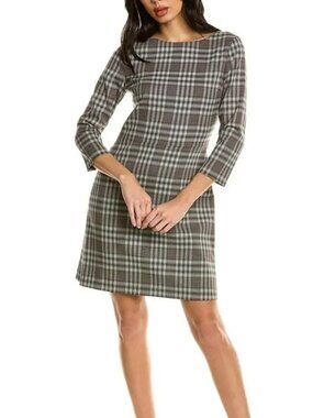 Theory plaid wool blend dress